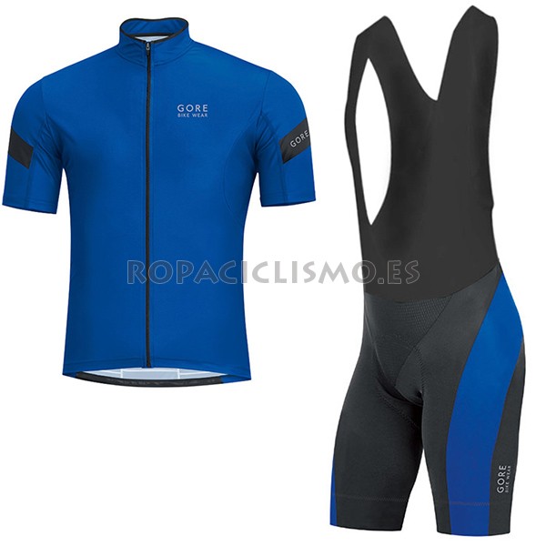 2017 Maillot Gore Bike Wear Power tirantes mangas cortas azul